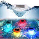 Clairage de piscine flottante, led lumiere piscine solaire, ip67 �tanche & usb rechargeables, 4 couleurs ...