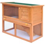 Design in - clapier d'extrieur enclos pour petits animaux 1 porte bois cfw27575