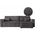 Loungitude - clarisse - canapé d'angle convertible réversible avec coffre en velours côtelé - gris foncé ... Loungitude - clarisse - canapé d'angle convertible réversible avec coffre en velours côtelé - gris foncé ...