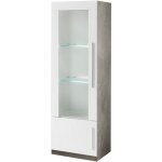 Altobuy - clark - vitrine gauche laque blanc et marbre poignes mtal avec leds