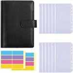 Classeur a6 budget, cahier 6 anneaux remplissable avec enveloppe de caisse transparente, classeur budg�taire ...