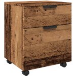 Classeur mobile roues vieux bois 45x38x54 cm bois d'ing�nierie cfw914742