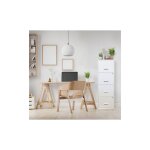 Sans marque - classeur monobloc 4 tiroirs pour dossiers suspendus - blanc - maxiburo