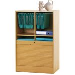 Classeur à rideau 8 tablettes multi coloris l 70 cm h 108 cm p 44 cm - coloris: hêtre Classeur à rideau 8 tablettes multi coloris l 70 cm h 108 cm p 44 cm - coloris: hêtre