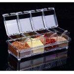 Clear - 4 compartiments assaisonnement box set bocaux � �pices sel transparent, bocaux � �pices bocaux ...