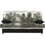 Les tendances - clic clac imprimé manhattan 130x190 matelas 11cm Les tendances - clic clac imprimé manhattan 130x190 matelas 11cm