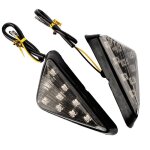 Clignotant de moto indicateur led universel 12v marqueur stroboscopique triangulaire lumire jaune 2 ...