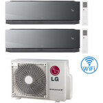 Climatiseur double split inverter lg artcool mirror ai air r32 wifi 9000 + 12000 btu avec certification ...