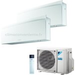 Climatiseur dual split rversible daikin emura 3 a + + + / a + + 9000 + 9000 btu inverter wi - fi (2mxm50a ...