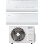 Climatiseur dual split r�versible samsung cebu s2 12000 + 12000 btu inverter wi - fi (aj050txj2kg)