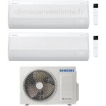 Climatiseur dual split rversible samsung windfree avant s2 9000 + 9000 btu inverter wi - fi (aj040txj2kg) ...