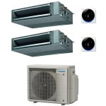 Climatiseur gainable daikin  moyenne frquence, srie fba - a9, double split inverter r32, 12000 + 18000 ...