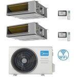 Climatiseur gainable midea a7 dual split inverter 9000 + 18000 btu avec certification europ�enne m2oe ...
