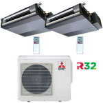 Climatiseur gainable mitsubishi r32 sez - m da dual split inverter 12000 + 18000 btu avec certification ...