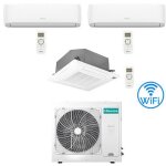 Climatiseur hisense hi comfort plus cassette 4 voies wifi r32 trial split inverter 9000 + 9000 + 12000 ...
