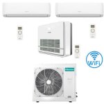 Climatiseur hisense r32 trial split inverter hi comfort wifi avec console 9000 + 9000 + 12000 btu avec ...