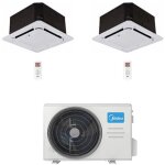 Climatiseur midea 4 voies cassette compact r32 double split inverter 12000 + 12000 btu avec ue m3og - ...