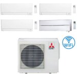 Climatiseur mitsubishi msz - ay + kirigamine style pearl white wifi r32 quadri split inverter 9000 + ...