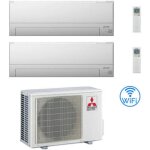 Climatiseur mitsubishi msz - bt wifi r32 dual split inverter 9000 + 18000 btu avec certification ue mxz ...