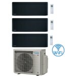 Climatiseur split inverter daikin stylish black wi - fi 9000 + 9000 + 12000 btu avec avec ue 3mxm52a9 ...