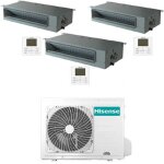 Climatiseur split inverter hisense gainable r32 d'essai 9000 + 9000 + 9000 btu avec certification ue ...
