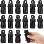 Clip de tente, 15 pcs clips de b�che tente, pince pour bache de verrouillage, noir pinces robuste attache ...