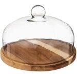 Cloche  fromage ou de conservation en verre avec plateau