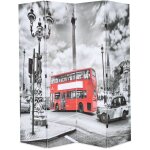 Cloison de sparation - paravent - sparateur de pice 160 x 170 cm bus londonien noir et blanc