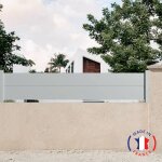 Cl�ture aluminium 2 lames mod�le plein en kit dimensions l. 2107 mm (poteaux compris) x h. 460 mm couleurs ...