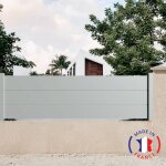 Cl�ture aluminium 3 lames mod�le plein en kit dimensions l. 2107 mm (poteaux compris) x h. 660 mm couleurs ...