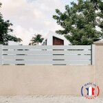 Cl�ture aluminium 4 lames mod�le ajour� en kit dimensions l. 2107mm (poteaux compris) x h. 455mm couleurs ...