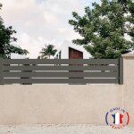 Cl�ture aluminium 4 lames mod�le ajour� en kit dimensions l. 2107mm (poteaux compris) x h. 455mm couleurs ...