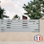 Packit - clture aluminium 6 lames modle ajour en kit dimensions l. 2107mm (poteaux compris) x h. 675mm ...