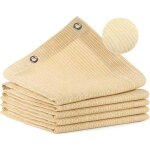 Cl�ture beige et jaune de 3 m de large et 3 m de long, occultante � 90 %, a�r�e, imperm�able, coins renforc�s, ...