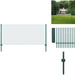 Clôture en grillage métallique avec poteaux acier 25x0, 5 m vert - clôture métal - clôture rigide - clôture ... Clôture en grillage métallique avec poteaux acier 25x0, 5 m vert - clôture métal - clôture rigide - clôture ...