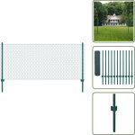 Cl�ture en grillage m�tallique avec poteaux acier 25x0, 5 m vert - cl�ture m�tal - cl�ture rigide - cl�ture ...