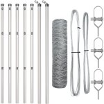 Clture avec poteaux argent 0. 4 x 10 m acier recouvert de pvc vidaxl