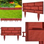 Cl�ture de jardin avec design de briques 11 pcs - diviseur de pelouse - diviseurs de pelouse - home & ...