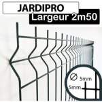 Cloture&jardin - grillage rigide gris anthracite - jardipro - fil 5mm - 1, 93 mtre