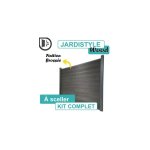 Cloture&jardin - kit clture composite gris anthracite effet bross 1, 8m - a sceller - 1, 40 mtre