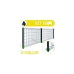 Cloture&jardin - kit grillage rigide gris anthracite 10m - jardipremium clips + - fil 4 / 5mm - 1, 53 ...