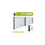 Cloture&jardin - kit grillage rigide gris anthracite 30m - jardipremium clips + - fil 4 / 5mm - 1, 93 ...