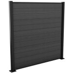 Clture jardin - kit avec poteau 180cm  visser - gris aspect bois - keter