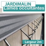 Cloture&jardin - lames occultation composite gris clair - 2m - jardimalin - 1, 03 mtre