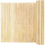 Vevor cloture en lattes de bambou naturel, 4, 8x1, 8 m, brise - vue de confidentialite, rouleau de protection ...