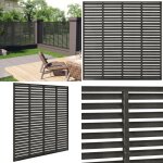 Clture  persiennes wpc 180x180 cm gris fonc - clture - panneau de clture - clture  persiennes ...