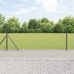 Clture avec poteaux gris 0. 4 x 25 m acier recouvert de pvc