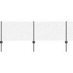 Cl�ture avec poteaux gris 0. 4 x 25 m acier vidaxl