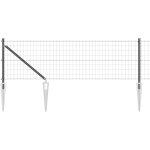 Clture avec poteaux gris 0. 6 x 25 m acier vidaxl