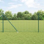 Cl�ture avec poteaux vert 1. 4 x 10 m acier vidaxl